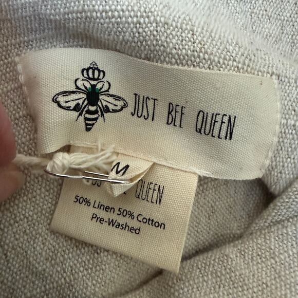 Sol Top by Just BEE Queen JBQ NWT Oatmeal Off-White One-Shoulder Medium - Picture 3 of 4